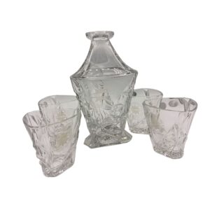 Skleněný whisky set Eskymos 1+6 s logem NOS PČR