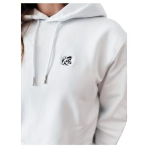 Mikina BÍLÁ s kapucí a logem Nosála